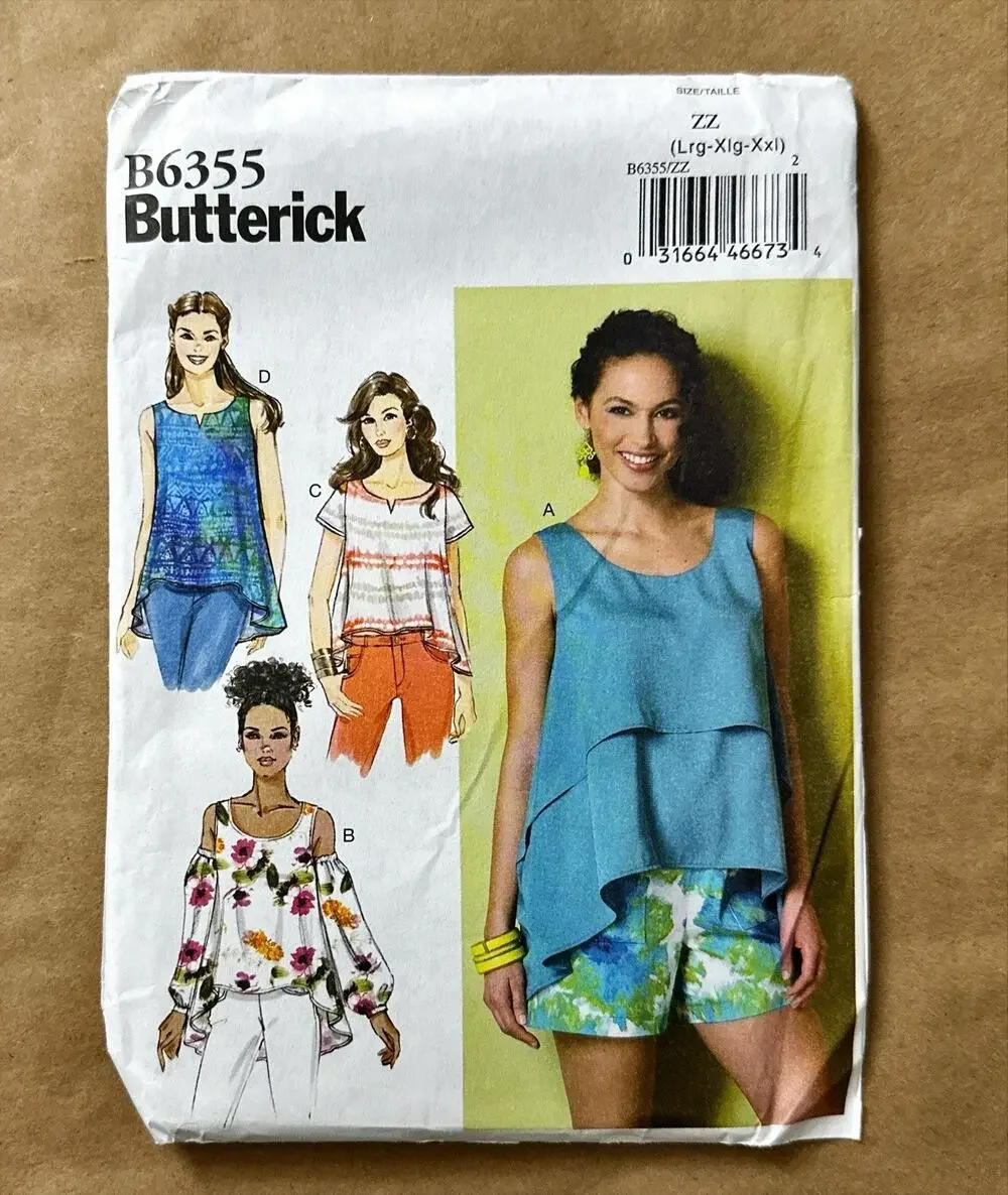 UNCUT Butterick B6355 Women’s Sewing Patterns Lrg-Xlrg-Xxl